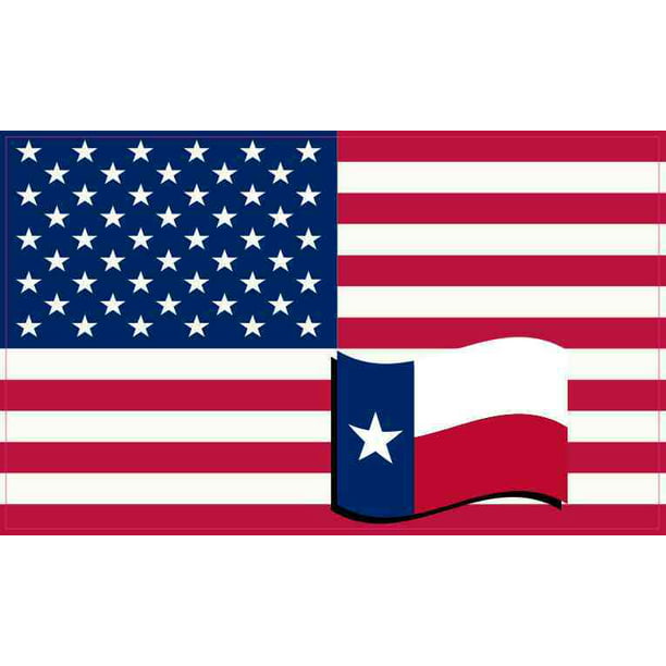 All Sizes You Pick Made In USA Texas State and American Flag Combination